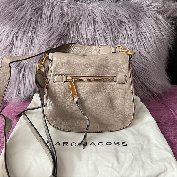Marc Jacobs Bags Marc Jacobs Saddle Leather Crossbody Greygold